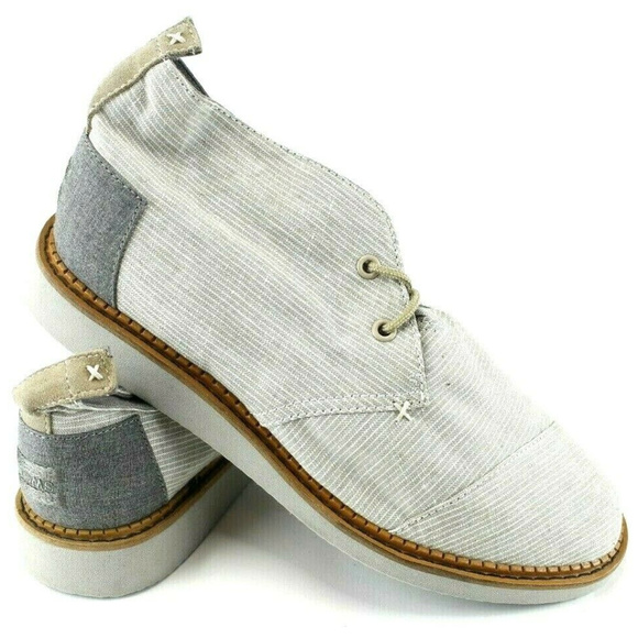 Toms Mens Mateo Pinstripe Chukka Boots Sz 9 Gray Amazon.com | TOMS Navi Moc Chukka Water Resistant Chicory  main image 4